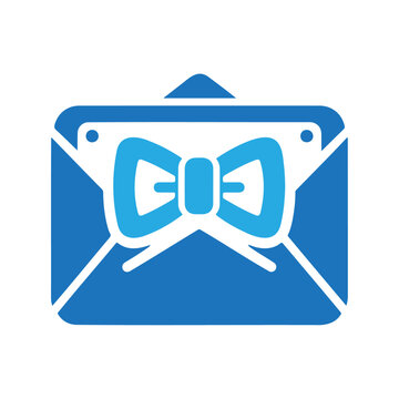 recommend clip art: Black silhouette email with bow tie vector icon design