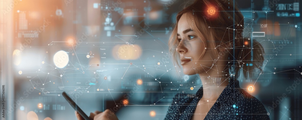 Poster ai-powered business innovation: digital technology and global network integration