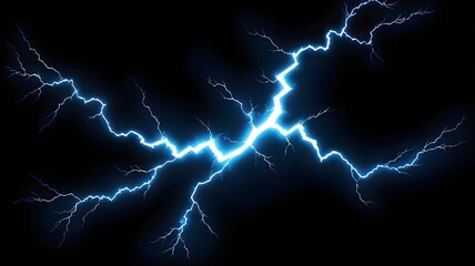 Electric blue lightning bolt overlay the dark background, representing energy, power, and natural force.	