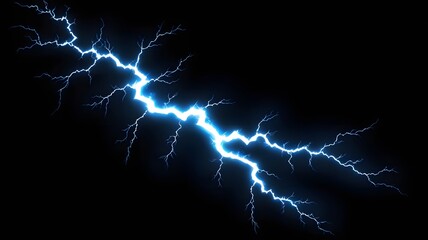 Electric blue lightning bolt overlay the dark background, representing energy, power, and natural force.	