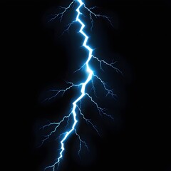 Electric blue lightning bolt overlay the dark background, representing energy, power, and natural force.	