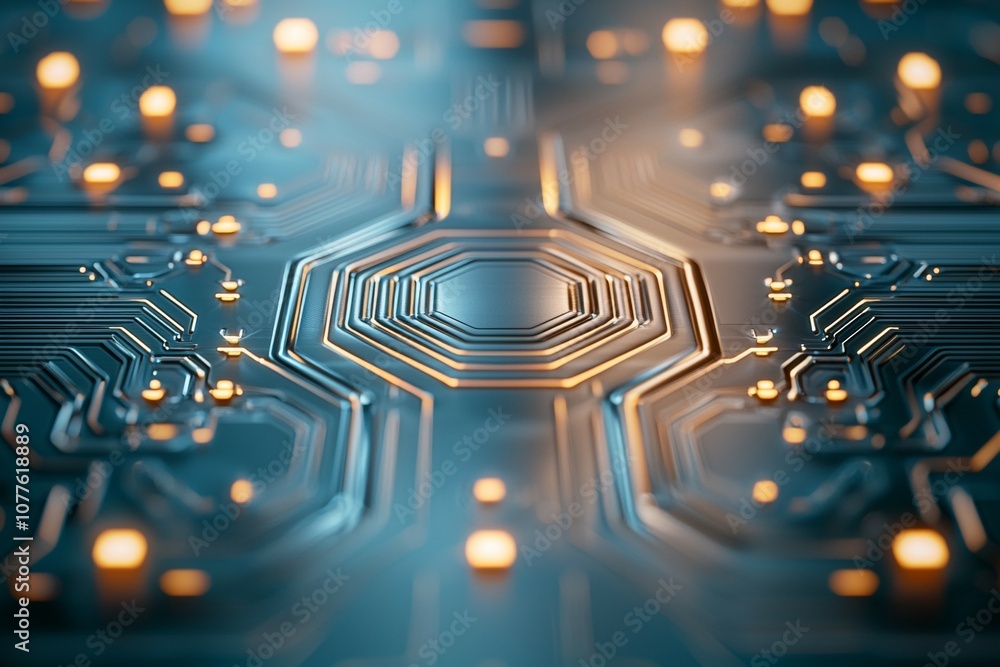 Poster a close up of a circuit board with many small lights on it