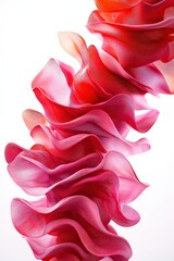 Naklejka premium Abstract art featuring flowing shapes in vibrant pink tones, creating a dynamic visual effect.
