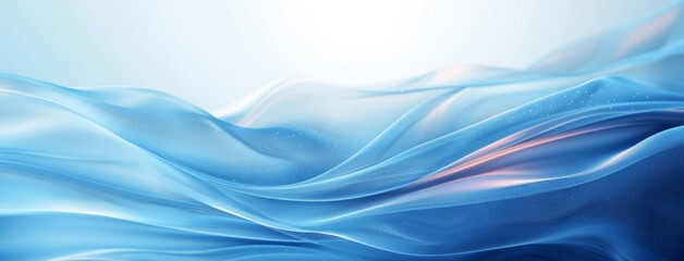 Obraz premium Elegant Blue Abstract Background with Smooth Waves and Copy Space