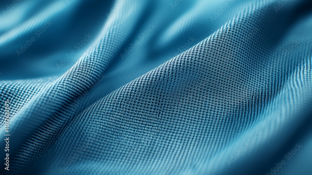 Poster a blue fabric with a pattern of squares and lines