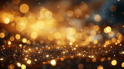 Golden Glitter and Bokeh Lights for Festive and Luxury Designs