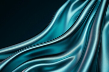 Obraz premium A blue fabric with a wave pattern