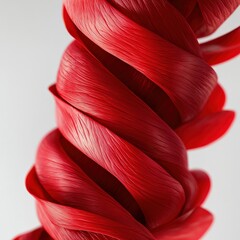 Red twisting petals creating a dynamic and vibrant floral arrangement.