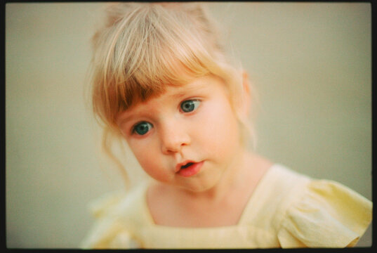 blonde girl in park