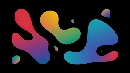 black background with fluid colorful shapes