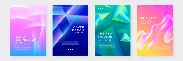 Colorful Abstract Geometric Cover Poster Design Background Collection