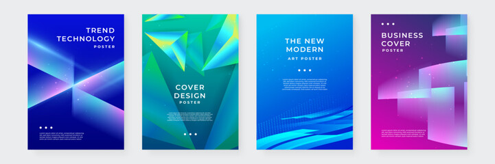 Colorful Minimalis Modern Cover Poster Design Background Collection