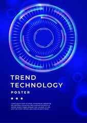 Blue Pink And White Abstract Technology Cover Poster Design Background