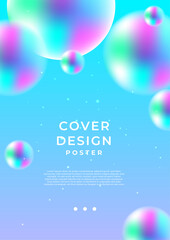 Naklejka premium Blue Pink And Green Abstract Technology Cover Poster Design Background