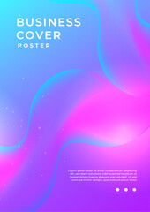 Pink And Blue Abstract Geometric Cover Poster Design Background