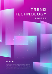 Purple Violet Pink And Blue Abstract Technology Cover Poster Design Background