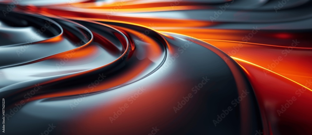 Aufkleber futuristic abstract dark and red curved lines 3d gradient design