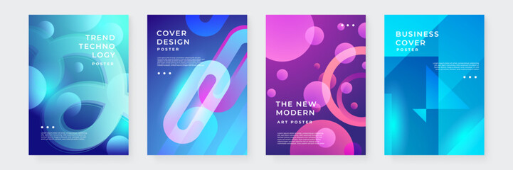 Fototapeta premium Colorful Abstract Shape Cover Poster Design Background Collection