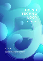 Fototapeta premium Blue And White Abstract Modern Cover Poster Design Background
