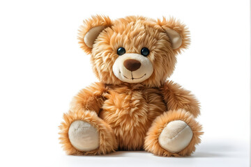 A simple and cute teddy bear on a white background