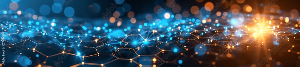 Aufkleber abstract hexagon digital background with business and technology elements