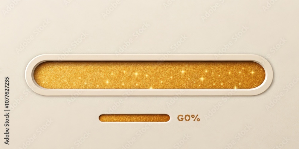Poster minimalist progress indicator a narrow mattefinished progress bar fills gradually with a warm gold c
