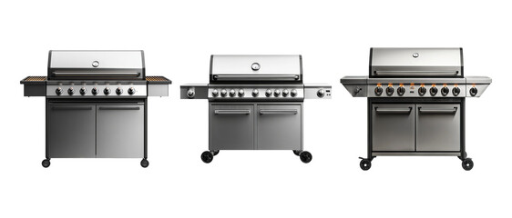 Three Grills Isolated on Transparent Background