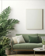 mockup for empty canvas canvas is small with ar 45 hang on the wall in the living room