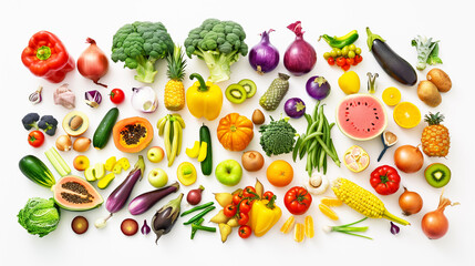 緑黄色野菜と新鮮フルーツ