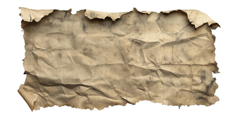 Obraz premium Old paper scraps isolated on transparent background, for text , ai