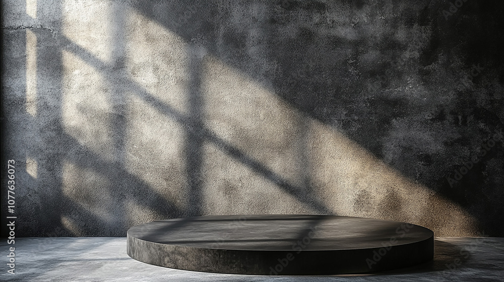 Poster realistic 3d background for the product. the studio with the table is empty. black podium with marbl