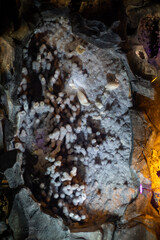 Crystal Cave. Underground cave with various crystal formations