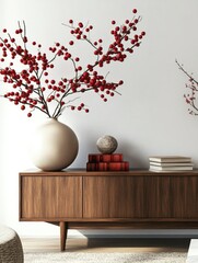 Modern Christmas Decoration with Berry Arrangement