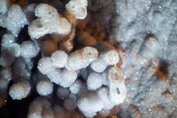 Crystal Cave. Underground cave with various crystal formations