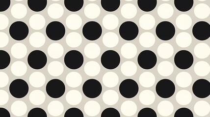 Monochrome Polka Dot Pattern on Beige Background