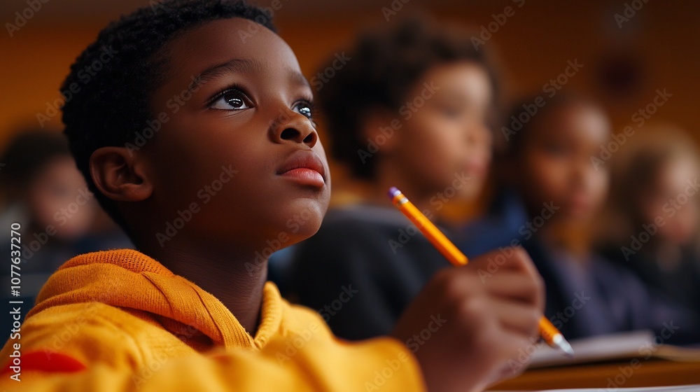 Poster close up shot of a student s hand firmly gripping a pencil as they diligently take notes in a slight