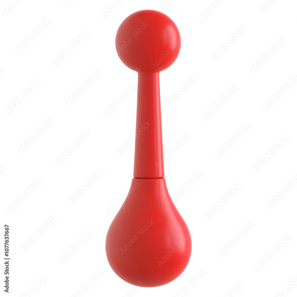 Poster 3d a red object with a pointed end isolated on transparent or white background, png