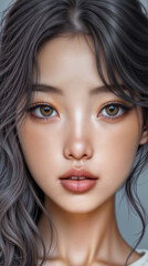Obraz premium korean woman face