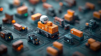 Centralized AI Driven Logistics Platform for Streamlined Global Supply Chain Real time container ship movement tracking automated data analysis and a clean