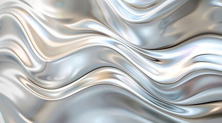 Obraz premium A smooth, flowing metallic texture with reflective surfaces and gentle waves.