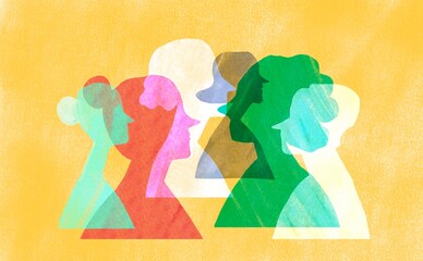 Group of people heads