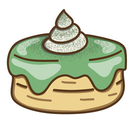 Souffle japanese pancake with icing sugar