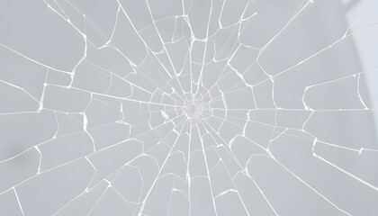Obraz premium Cracked glass screen window overlay isolated cutout on transparent isolated with white highlights, png