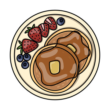 recommend clip art: Pancake with butter and maple syrup on top