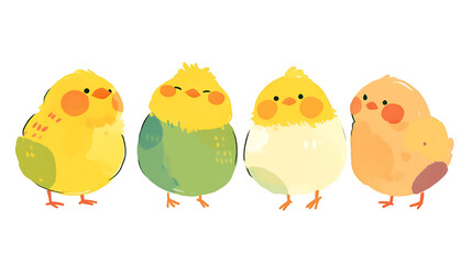 cute chicks with simple background