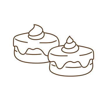 brown cakes with cream topping clip art preview