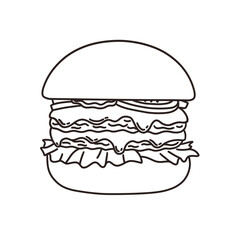 Double cheeseburger outline