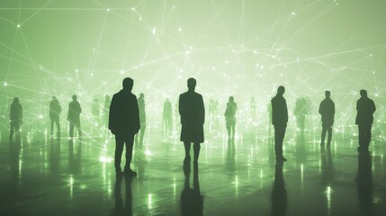 Futuristic Silhouettes in a Connected Digital Landscape