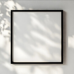 create a mock up a square canvas in a black frame