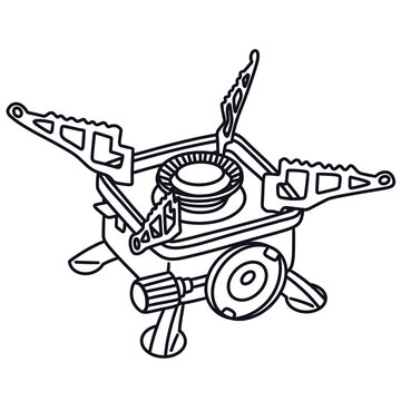 black outline camping stove clip art preview